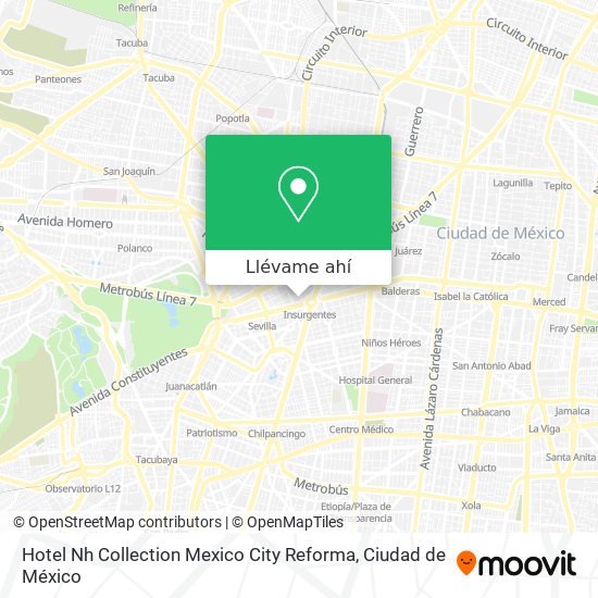 Mapa de Hotel Nh Collection Mexico City Reforma