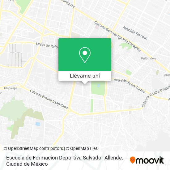 Cómo llegar a Escuela de Formación Deportiva Salvador Allende en Iztapalapa  en Autobús o Metro?