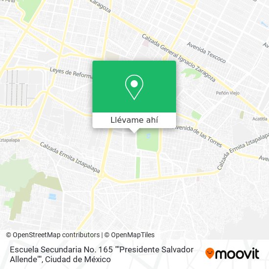 Mapa de Escuela Secundaria No. 165 ""Presidente Salvador Allende""