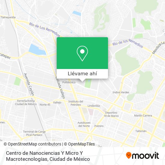 Mapa de Centro de Nanociencias Y Micro Y Macrotecnologías