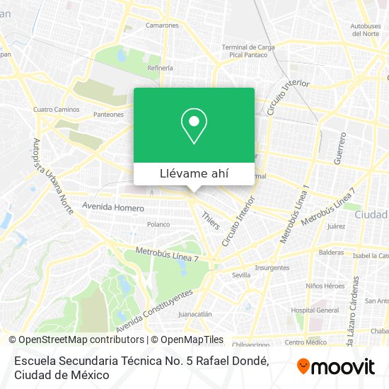 Mapa de Escuela Secundaria Técnica No. 5 Rafael Dondé