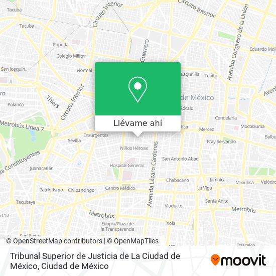 Mapa de Tribunal Superior de Justicia de La Ciudad de México