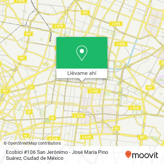 Mapa de Ecobici #106 San Jerónimo - José María Pino Suárez