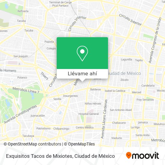 Mapa de Exquisitos Tacos de Mixiotes