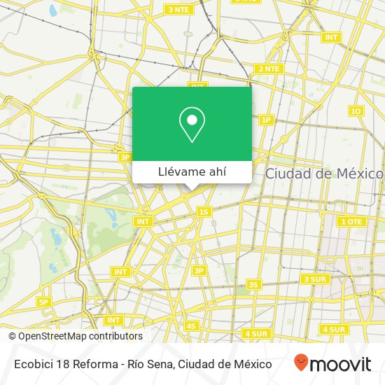 Mapa de Ecobici 18 Reforma - Río Sena