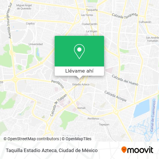 Cómo llegar a Taquilla Estadio Azteca en Alvaro Obregón en Autobús, Metro o  Tren?