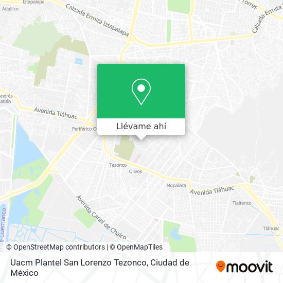 Mapa de Uacm Plantel San Lorenzo Tezonco