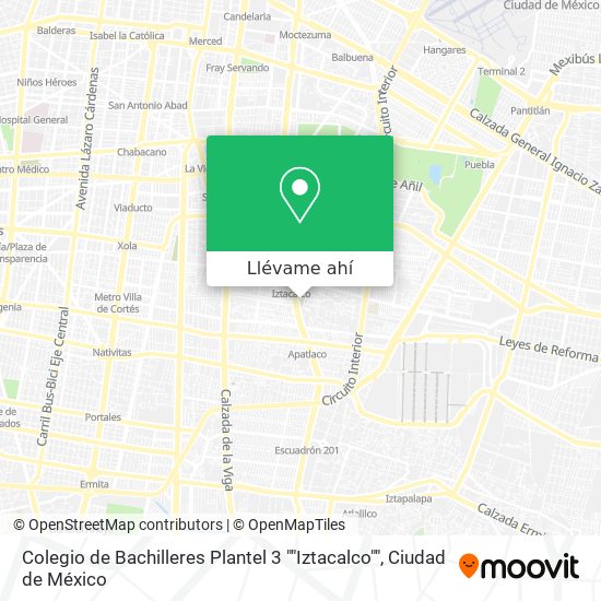 Mapa de Colegio de Bachilleres Plantel 3 ""Iztacalco""