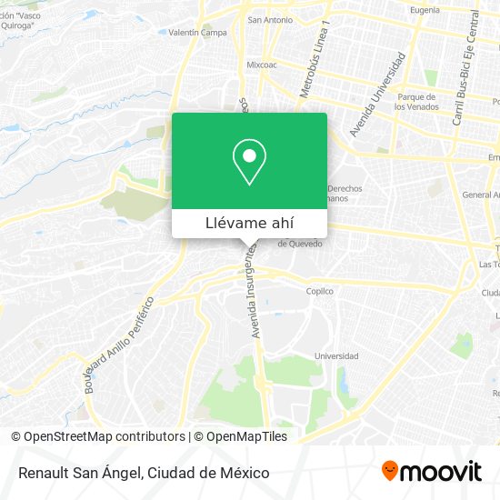 Cómo llegar a Renault San Ángel en Alvaro Obregón en Autobús o Metro?