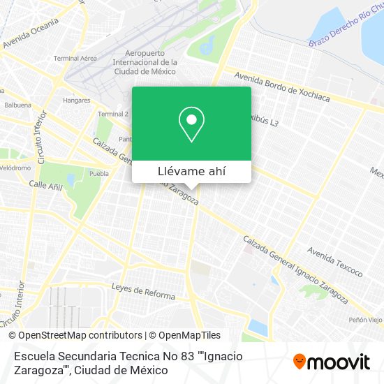 Mapa de Escuela Secundaria Tecnica No 83 ""Ignacio Zaragoza""