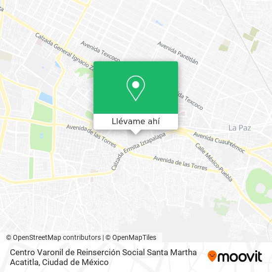 Mapa de Centro Varonil de Reinserción Social Santa Martha Acatitla