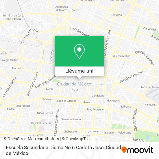 Mapa de Escuela Secundaria Diurna No.6 Carlota Jaso