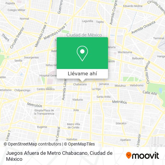 Mapa de Juegos Afuera de Metro Chabacano