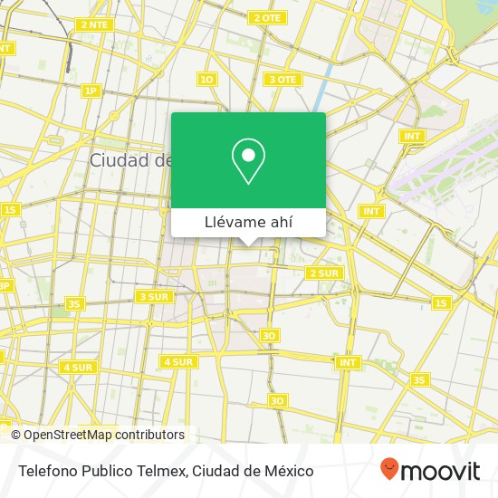 Mapa de Telefono Publico Telmex