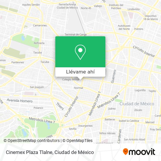 Mapa de Cinemex Plaza Tlalne