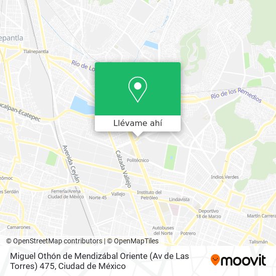 Mapa de Miguel Othón de Mendizábal Oriente (Av de Las Torres) 475