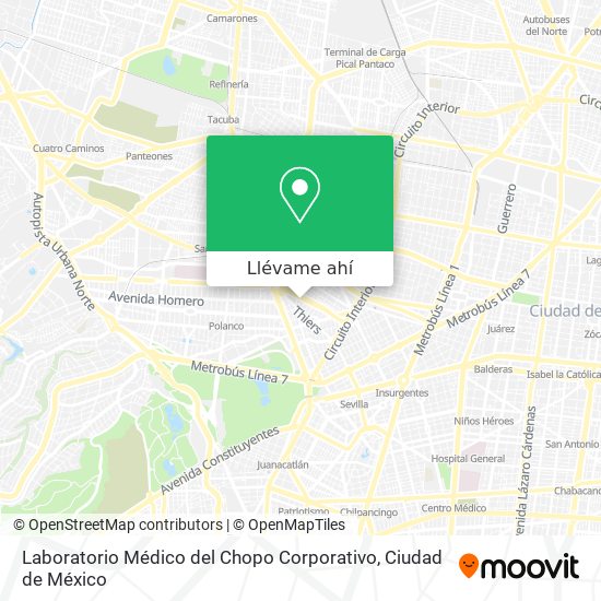 Mapa de Laboratorio Médico del Chopo Corporativo