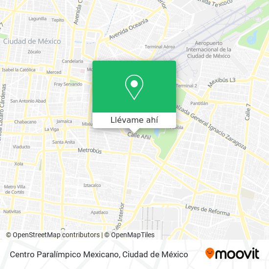 Mapa de Centro Paralímpico Mexicano