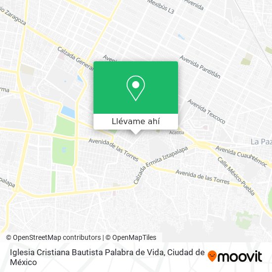 Mapa de Iglesia Cristiana Bautista Palabra de Vida