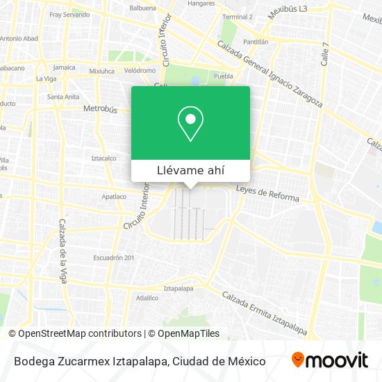 Mapa de Bodega Zucarmex Iztapalapa
