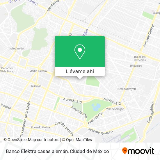 Mapa de Banco Elektra casas alemán