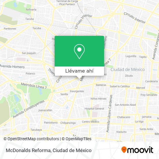 Mapa de McDonalds Reforma
