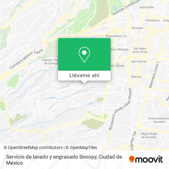 Mapa de Servicio de lavado y engrasado Snoopy