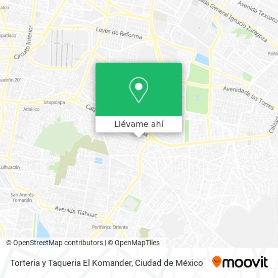 Mapa de Torteria y Taqueria El Komander