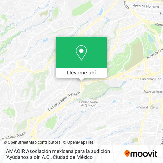 Mapa de AMAOIR Asociación mexicana para la audición 'Ayúdanos a oír' A.C.