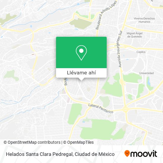 Mapa de Helados Santa Clara Pedregal