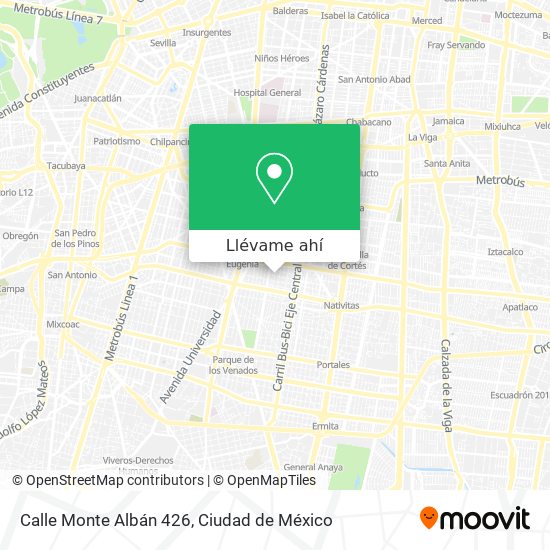 Mapa de Calle Monte Albán 426