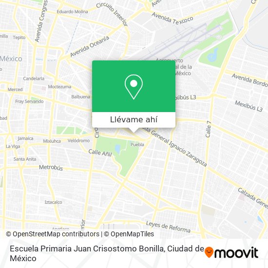 Mapa de Escuela Primaria Juan Crisostomo Bonilla