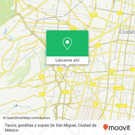 Mapa de Tacos, gorditas y sopes de San Miguel
