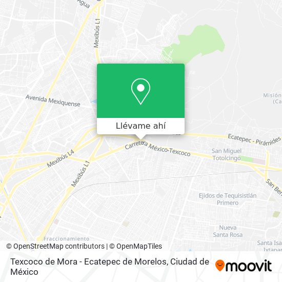 Mapa de Texcoco de Mora - Ecatepec de Morelos