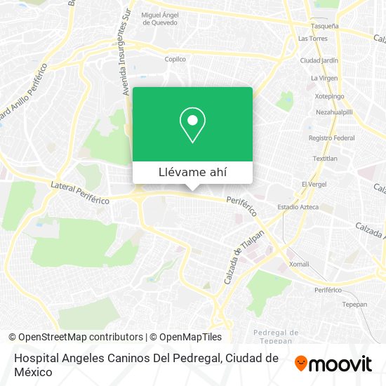 Mapa de Hospital Angeles Caninos Del Pedregal