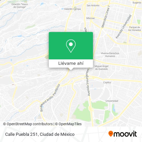 Mapa de Calle Puebla 251