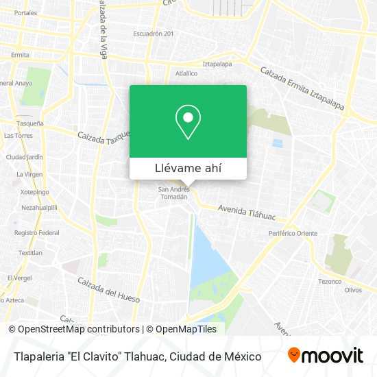 Mapa de Tlapaleria "El Clavito" Tlahuac