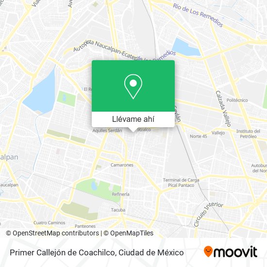 Mapa de Primer Callejón de Coachilco