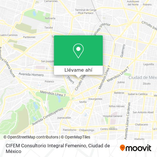 Mapa de CIFEM Consultorio Integral Femenino