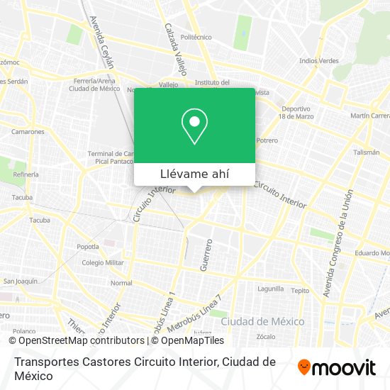 Mapa de Transportes Castores Circuito Interior