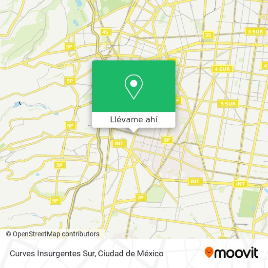 Mapa de Curves Insurgentes Sur