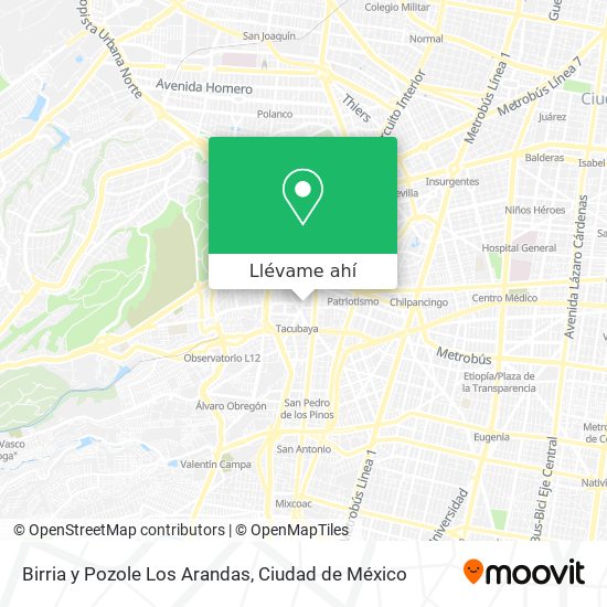 Cómo llegar a Birria y Pozole Los Arandas en Miguel Hidalgo en Autobús o  Metro?