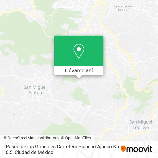 Mapa de Paseo de los Girasoles Carretera Picacho Ajusco Km 6.5