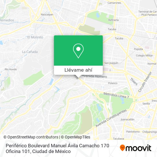 Mapa de Periférico Boulevard Manuel Ávila Camacho 170 Oficina 101