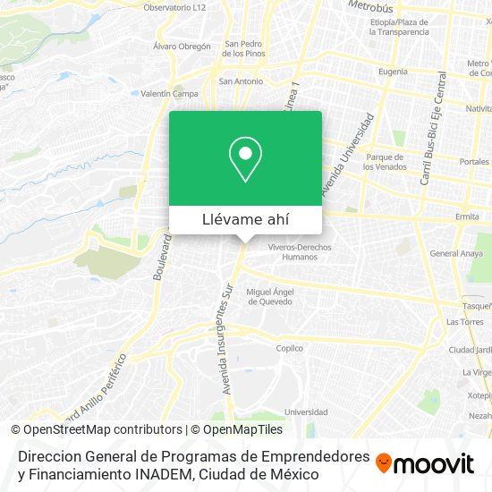 Mapa de Direccion General de Programas de Emprendedores y Financiamiento INADEM