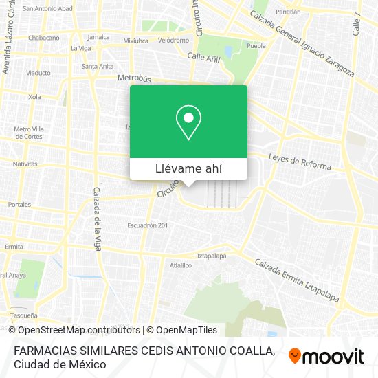 Mapa de FARMACIAS SIMILARES CEDIS ANTONIO COALLA