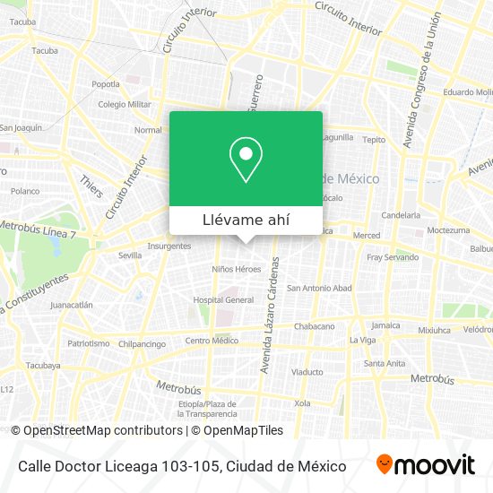 Mapa de Calle Doctor Liceaga 103-105