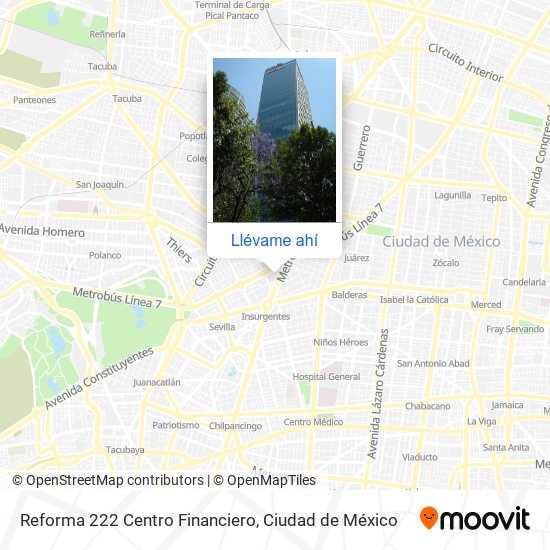 Cómo llegar a Reforma 222 Centro Financiero en Azcapotzalco en Autobús o  Metro?