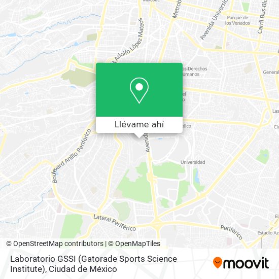 Mapa de Laboratorio GSSI (Gatorade Sports Science Institute)