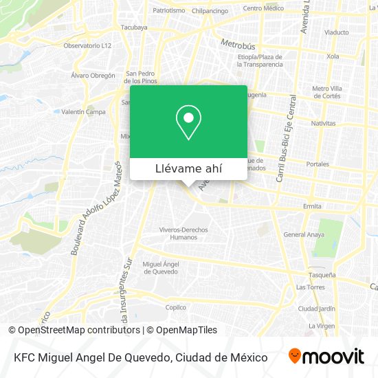 Mapa de KFC Miguel Angel De Quevedo